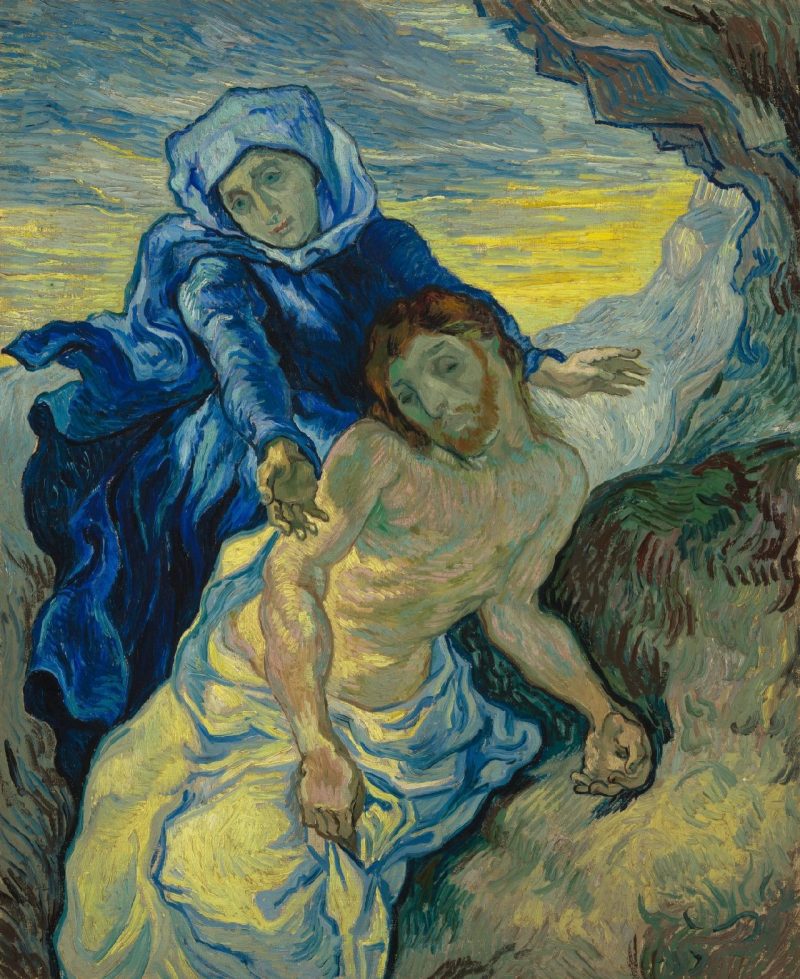 Pietà là bức tranh Van Gogh lấy cảm hứng từ bản in thạch bản một tác phẩm của Delacroix