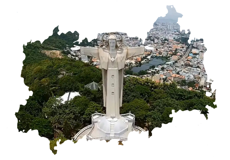The architecture of Vung Tau's Statue of Christ the King